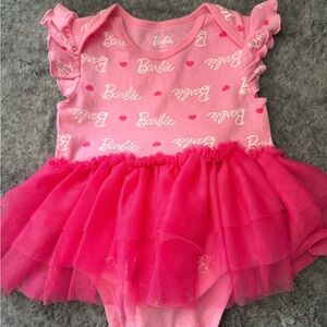 Barbie Pink Heart Print Tutu Bodysuit